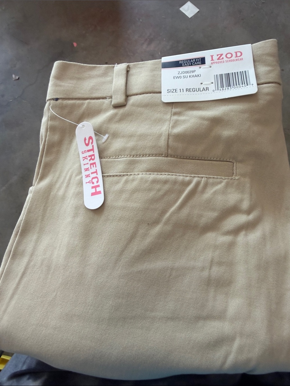 IZOD Junior’s Khaki Stretch Slim Fit Pants